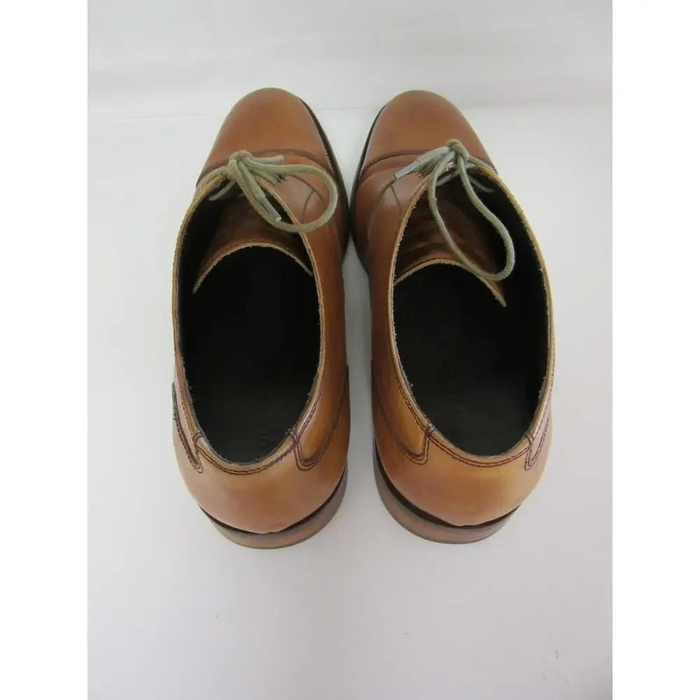 COLE HAAN Williams British Tan Leather 10 1/2M Cap Toe Lace Up Oxford Shoes